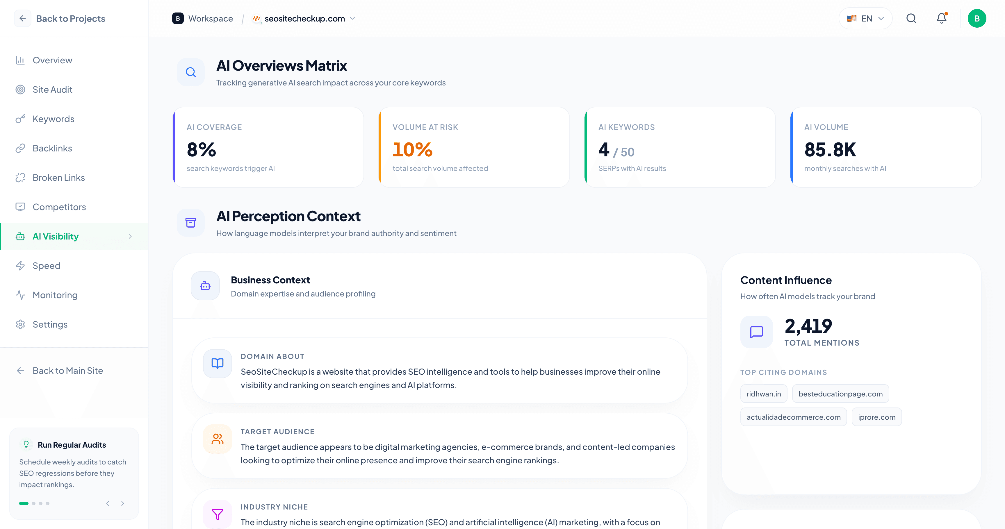 AI Visibility Dashboard